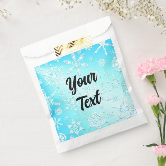 Crystal Snowflakes Pattern Bedankzakje (Gezegeld)