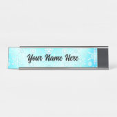 Crystal Snowflakes Pattern Bureau Naambordje (Voorkant)