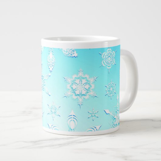 Crystal Snowflakes Pattern Extra Grote Beker (Voorkant rechts)