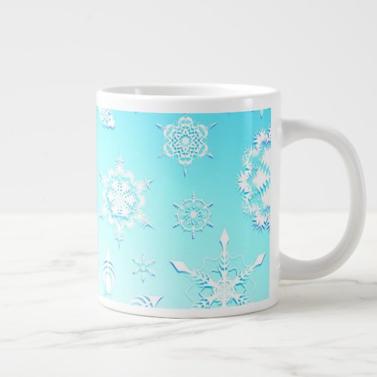 Crystal Snowflakes Pattern Extra Grote Beker (Rechts)