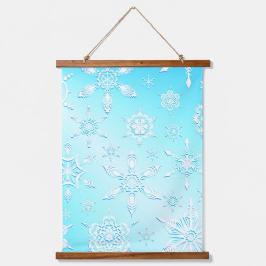 Crystal Snowflakes Pattern Hangend Wandkleed (Voorkant)