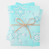 Crystal Snowflakes Pattern Inpakpapier Vel (In situ)