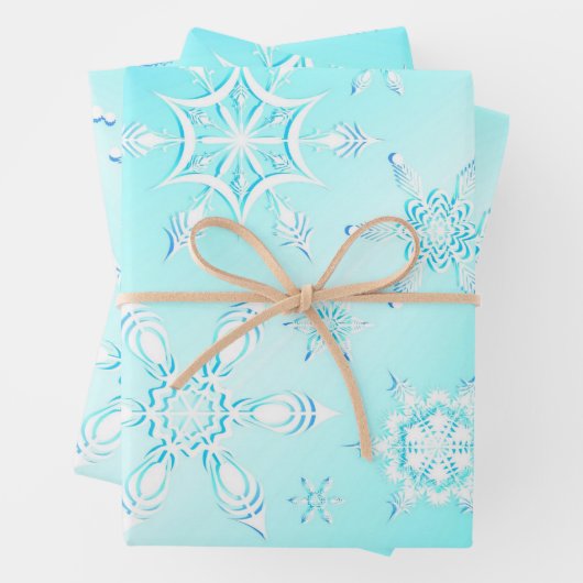 Crystal Snowflakes Pattern Inpakpapier Vel (In situ)