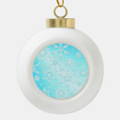 Crystal Snowflakes Pattern Keramische Bal Ornament (Voorkant)