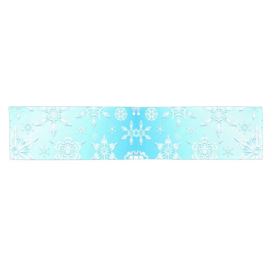 Crystal Snowflakes Pattern Korte Tafelloper (Horizontaal)