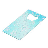 Crystal Snowflakes Pattern Kredietkaart Flessenopener (Achterkant Gekanteld)