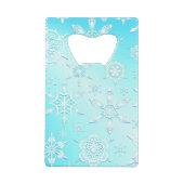 Crystal Snowflakes Pattern Kredietkaart Flessenopener (Achterkant)