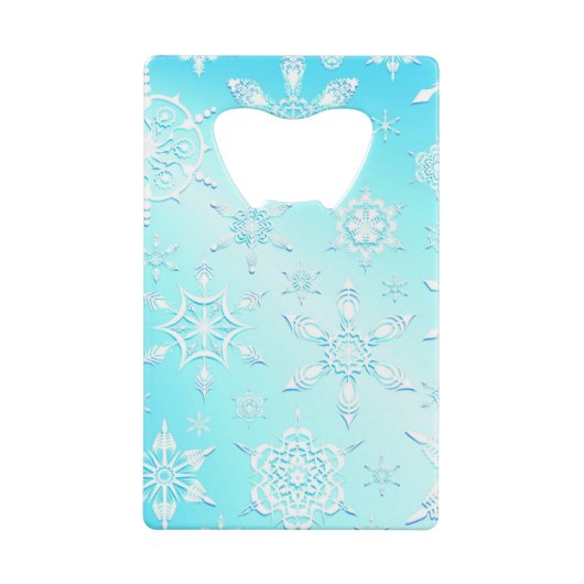 Crystal Snowflakes Pattern Kredietkaart Flessenopener (Achterkant)