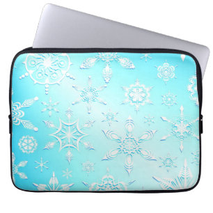 Crystal Snowflakes Pattern Laptop Sleeve