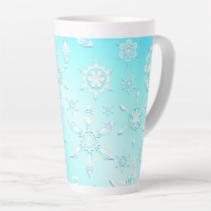 Crystal Snowflakes Pattern Latte Mok