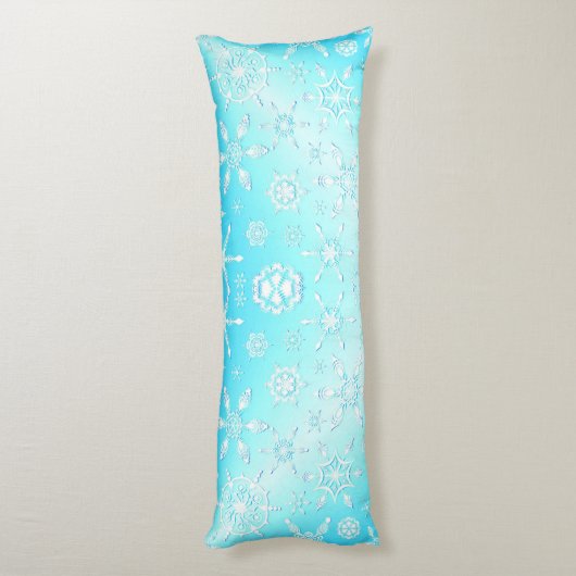 Crystal Snowflakes Pattern Lichaamskussen (Achterkant (Verticaal))