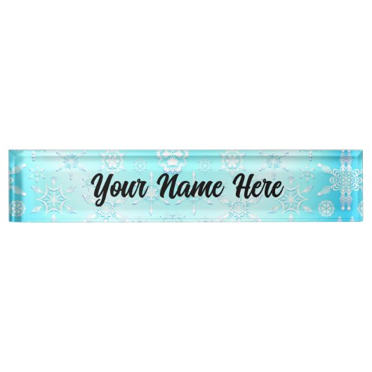 Crystal Snowflakes Pattern Naambordje (Voorkant)