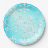 Crystal Snowflakes Pattern Papieren Bordje (Voorkant)