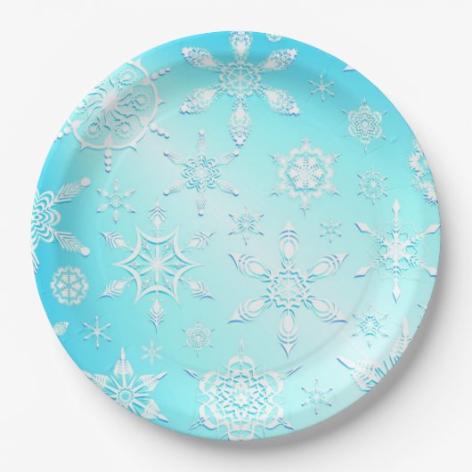 Crystal Snowflakes Pattern Papieren Bordje (Voorkant)