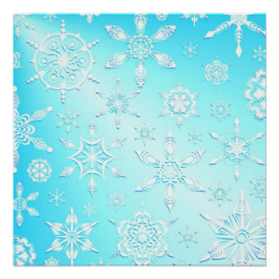 Crystal Snowflakes Pattern Perfect Poster