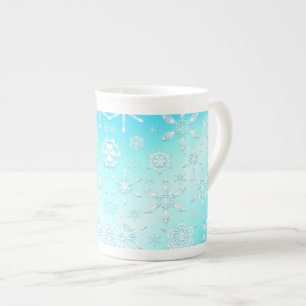 Crystal Snowflakes Pattern Porselein Kop
