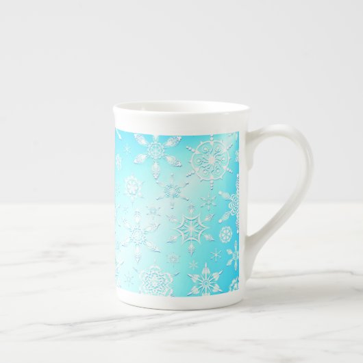 Crystal Snowflakes Pattern Porselein Kop (Rechts)