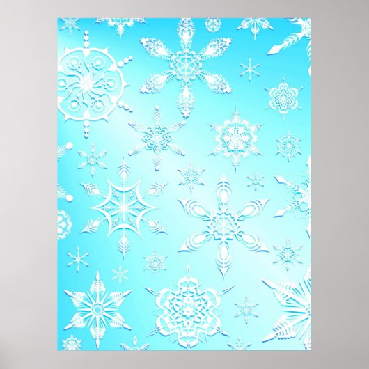 Crystal Snowflakes Pattern Poster (Voorkant)