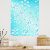 Crystal Snowflakes Pattern Poster (Keuken)