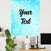 Crystal Snowflakes Pattern Poster (Thuiskantoor)