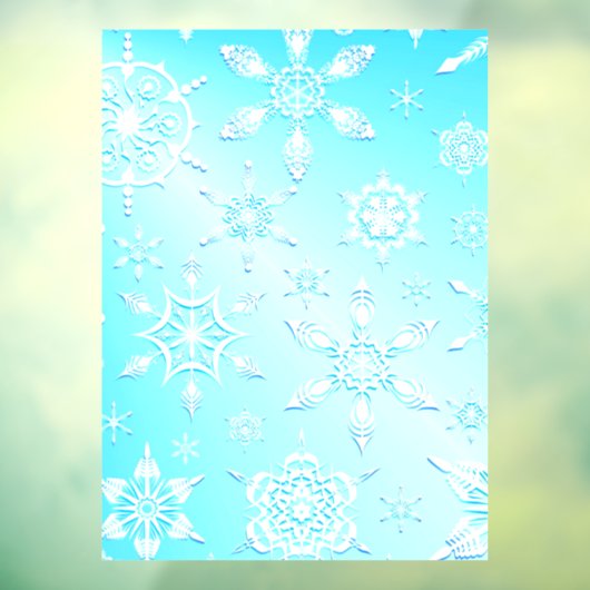 Crystal Snowflakes Pattern Raamsticker (Vel 3)