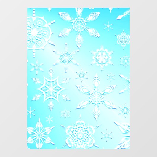 Crystal Snowflakes Pattern Raamsticker (Vel)