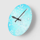 Crystal Snowflakes Pattern Ronde Klok (Hoek)