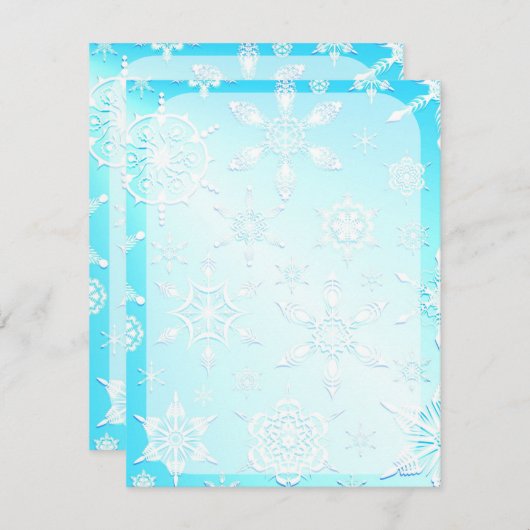 Crystal Snowflakes Pattern RSVP Kaartje (Voorkant / Achterkant)