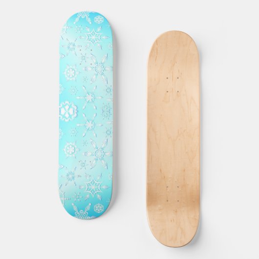 Crystal Snowflakes Pattern Skateboard (Voorkant)