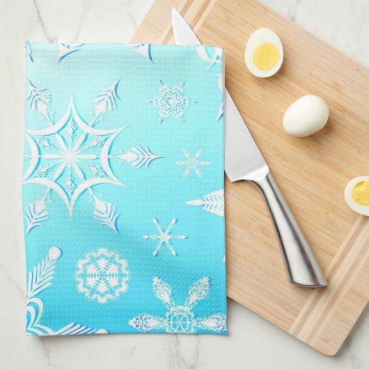 Crystal Snowflakes Pattern Theedoek (Quarter Fold)