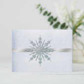 Crystal Snowflakes Winter Wedding RSVP (Staand voorkant)