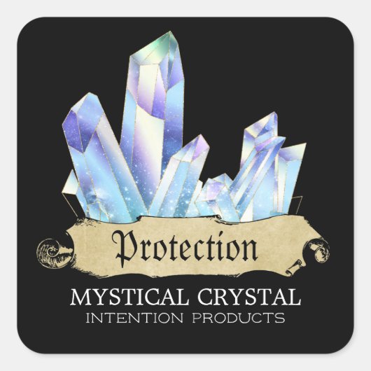 Crystal Sorcière Noir et Bleu Étiquettes de pot Sp (Devant)