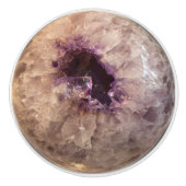 Crystal Sphere Amethyst Healing Crystals Keramische Knop (Voorkant)