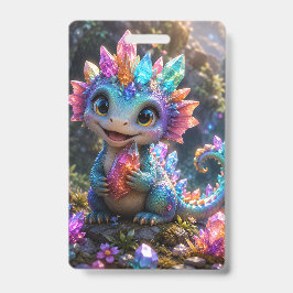 Crystal Sprout – Schattige Kristallen Draak Fantas Badge