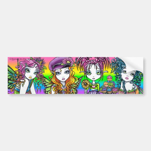 Crystal Sunny Daisy Buttercup Rainbow Fairies Bumpersticker (Voorkant)