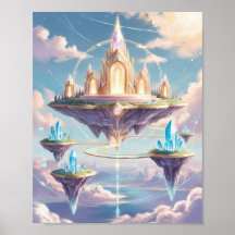 Crystal Temple Sky City Poster - Imaginaire flotta