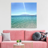 Crystal Water Uitzicht Blue Sky Beach Vibe Vreedza Canvas Afdruk (Insitu (Woonkamer))