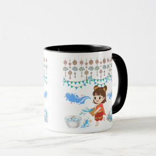 Crystal water viering zwart & wit mok