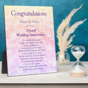 Crystal Wedding Jubileum Fotoplaat