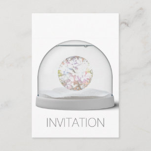 Crystal White Swarovski Club Party Vip Invitation