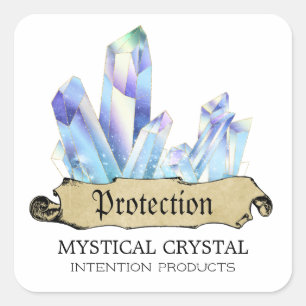 Crystal Witch Blanc et bleu Étiquettes de pot épel