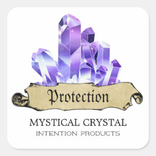 Crystal Witch en Paarse Spell Jar Labels
