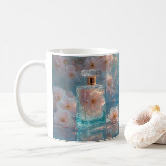 Crystal Zephyr - Elegant Pastel Aquamarine Mug (Avec donut)