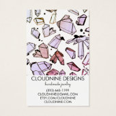 Crystales d'aquarelle portant bijoux carte d'affic (Dos)