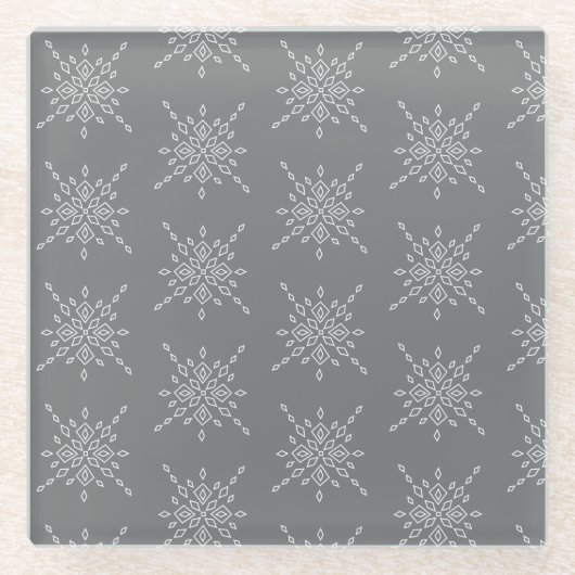 Crystalized Snowflake Glazen Onderzetter (Voorkant)