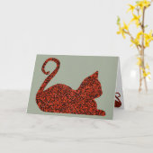 CrystalKatz Cat-Combo Aangepaste Wenskaarten Kaart (Gele Bloem)