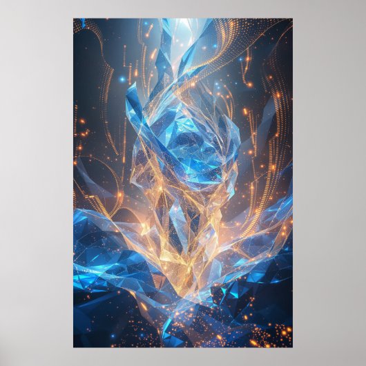 Crystalline Ascension: Digital Dreams Taking Fligh Poster (Voorkant)