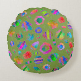 Crystalline Riverbed Moss Green Rond Kussen