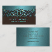 Crystals Brown et Turquoises et Carte de visite de (Devant / Derrière)
