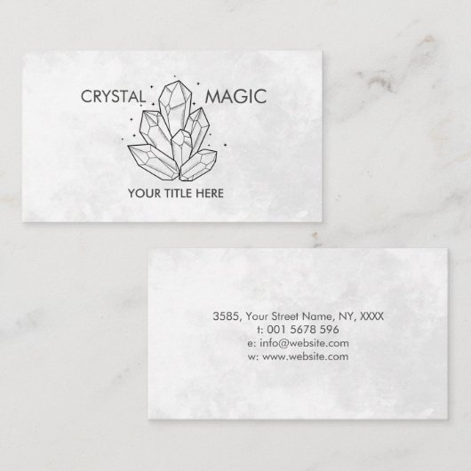 Crystals-cluster - zwart en wit visitekaartje (Voorkant / Achterkant)